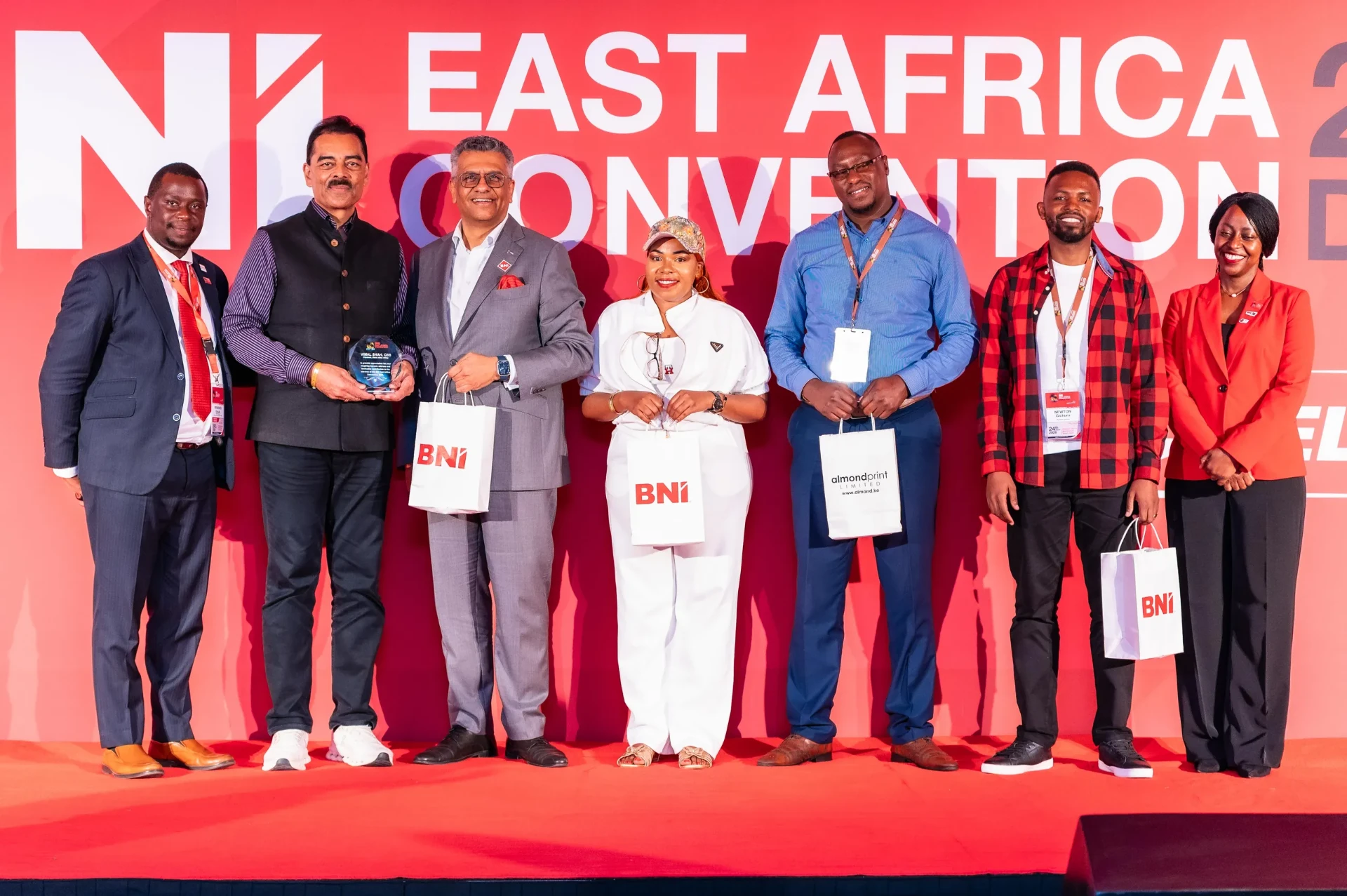 Speakers and organisers on stage at the BNI East Africa Convention 2026